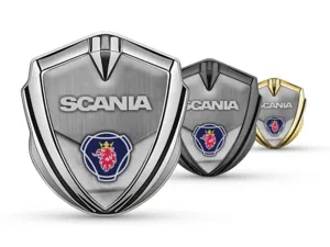 Scania Emblema Metallico Badge Look Tuning Dettaglio Lucido